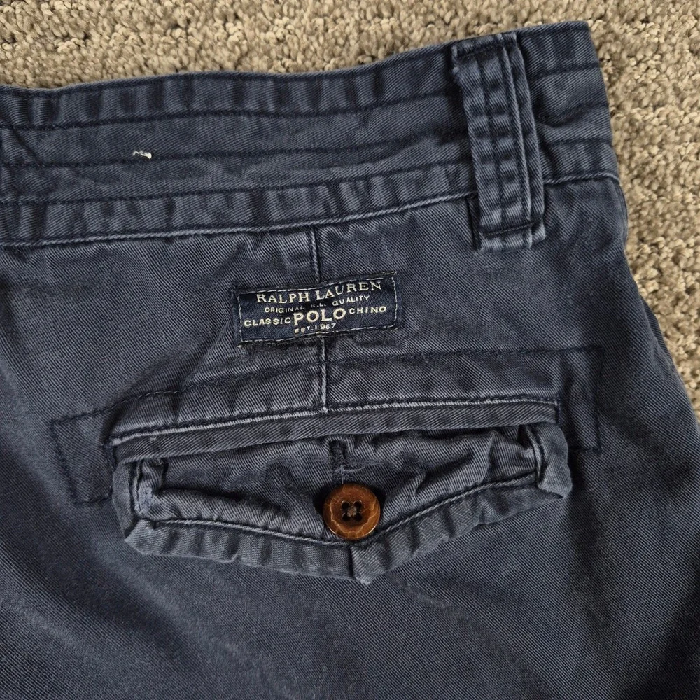Polo Ralph Lauren Cargo Shorts Mens 32 Navy Blue Gellar Canvas Heavy Cotton